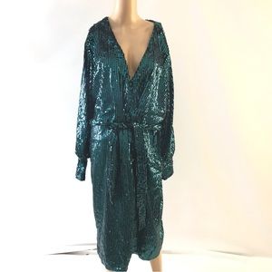 Boohoo Teal Sequin Dress